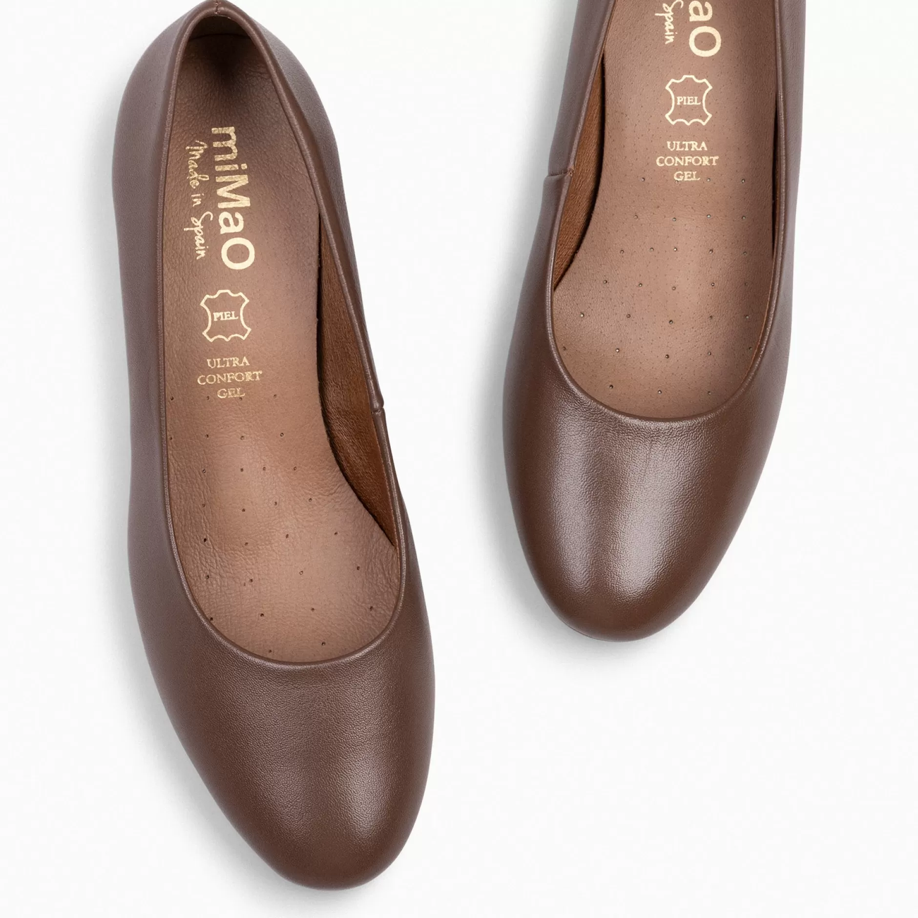 miMaO Urban Zapatos De Tacón<Urban Redondo Salon - Zapatos De Tacón Bajo De Napa Marron