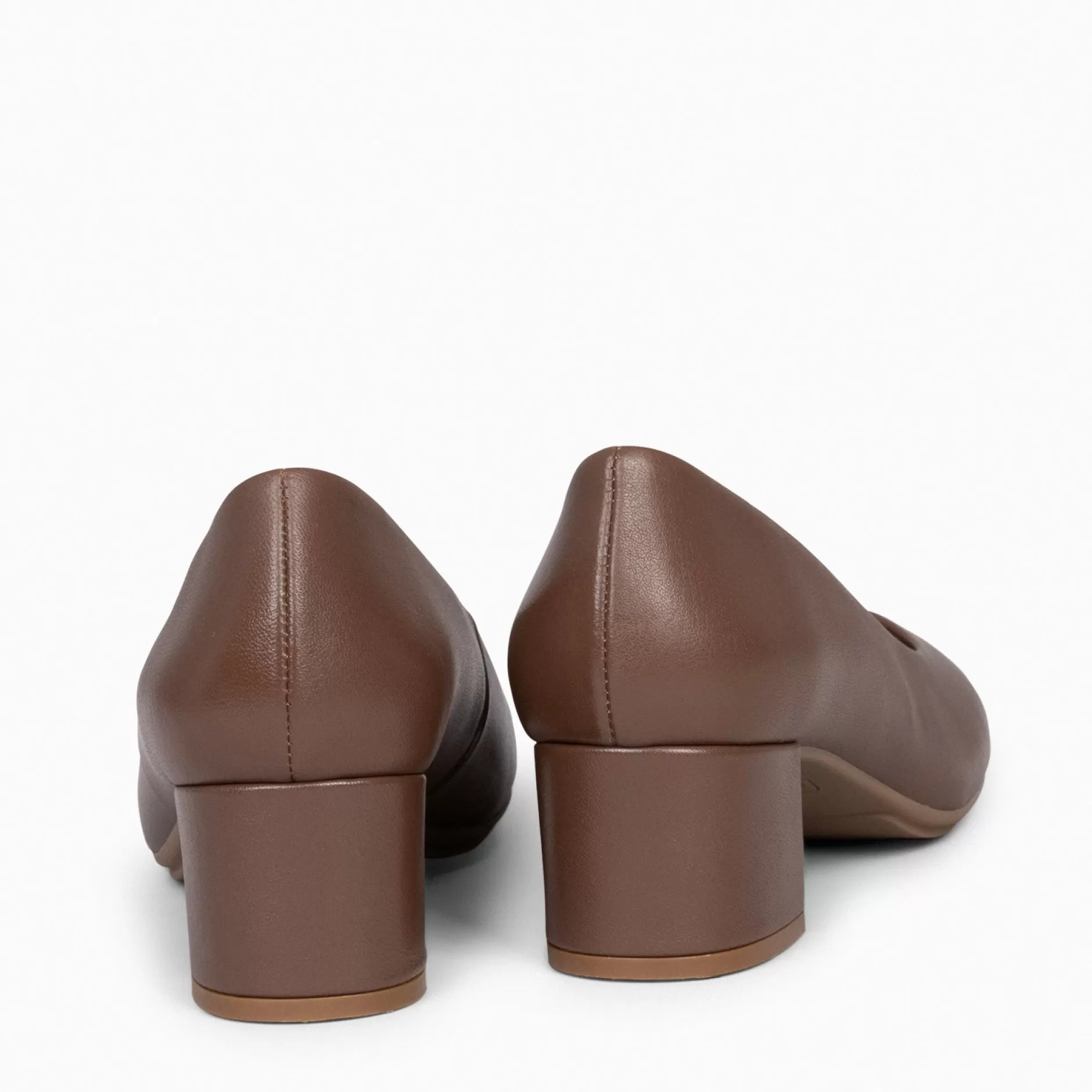 miMaO Urban Zapatos De Tacón<Urban Redondo Salon - Zapatos De Tacón Bajo De Napa Marron