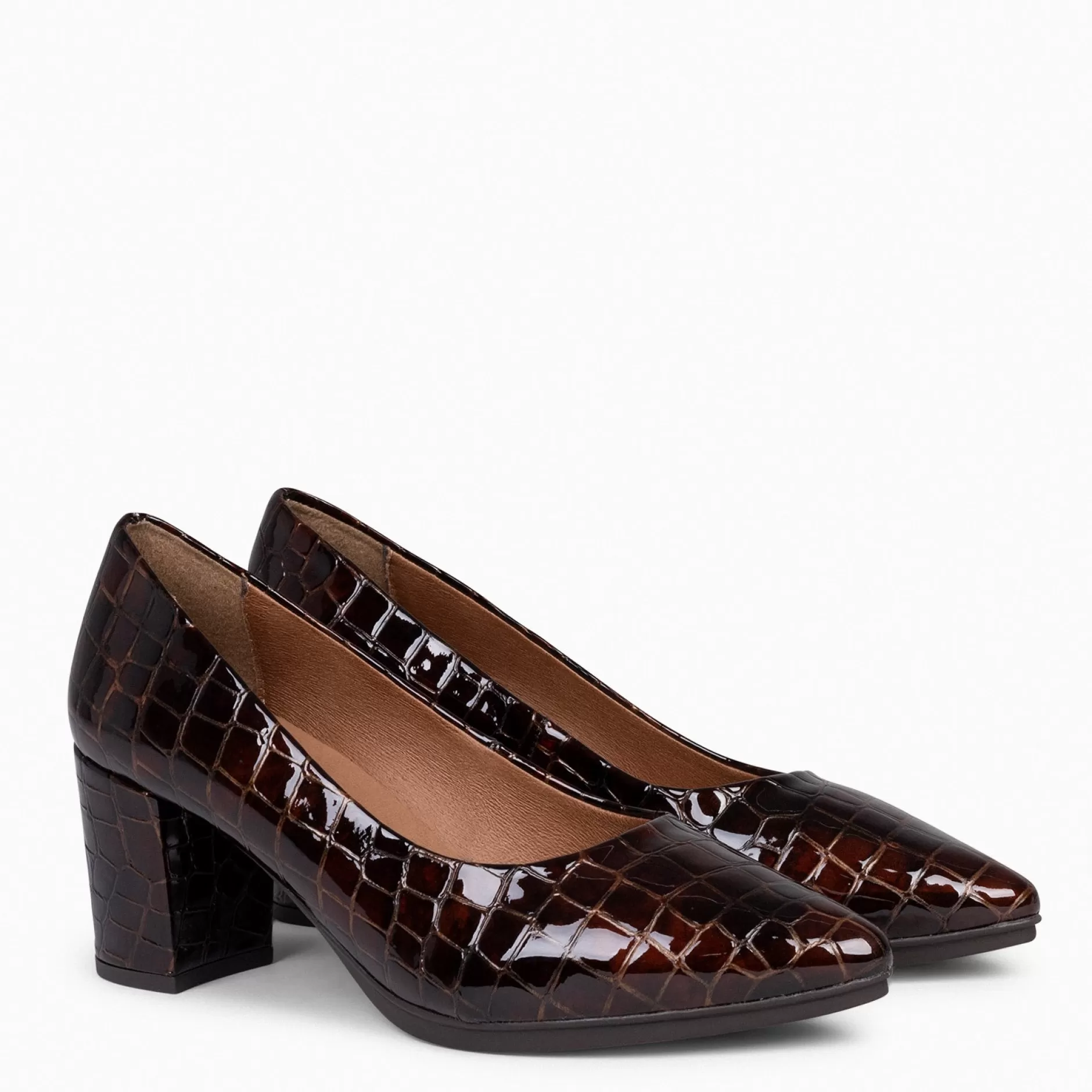 miMaO Zapatos De Fiesta<Urban S Coco – Zapatos De Tacón Con Textura De Cocodrilo Cafe