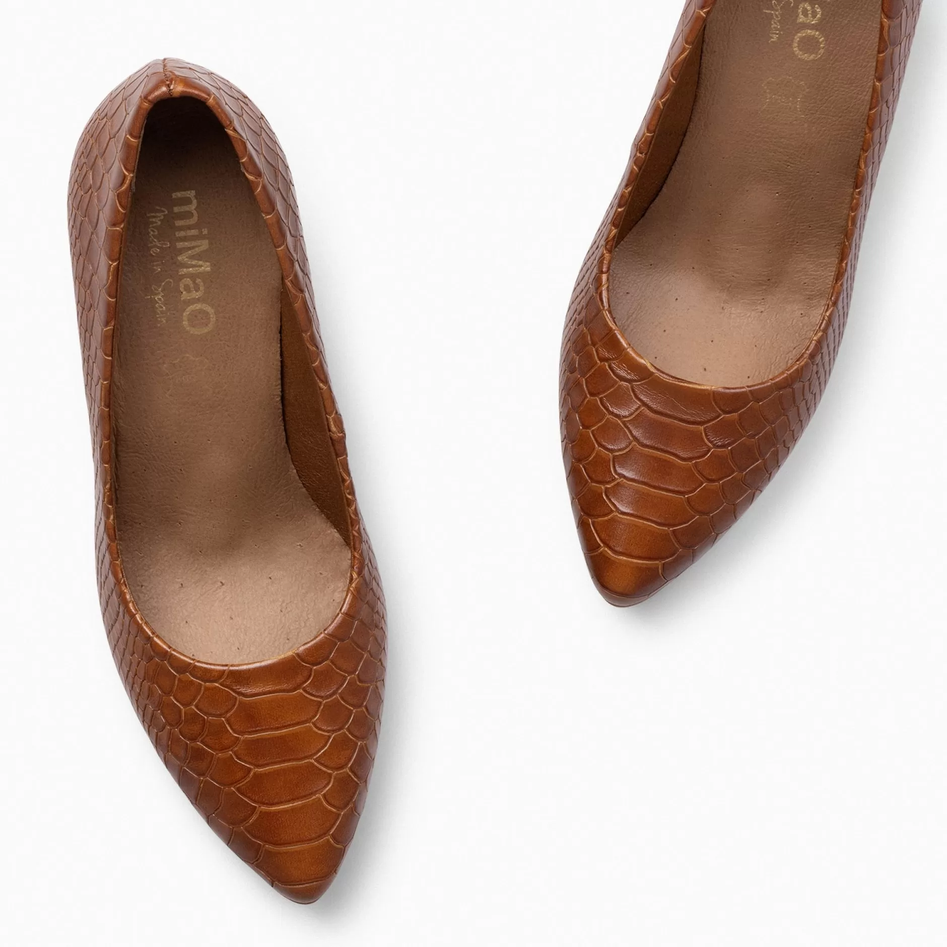 miMaO Zapatos De Fiesta<Urban Sauvage - Zapatos De Salon Con Textura De Serpiente Camel