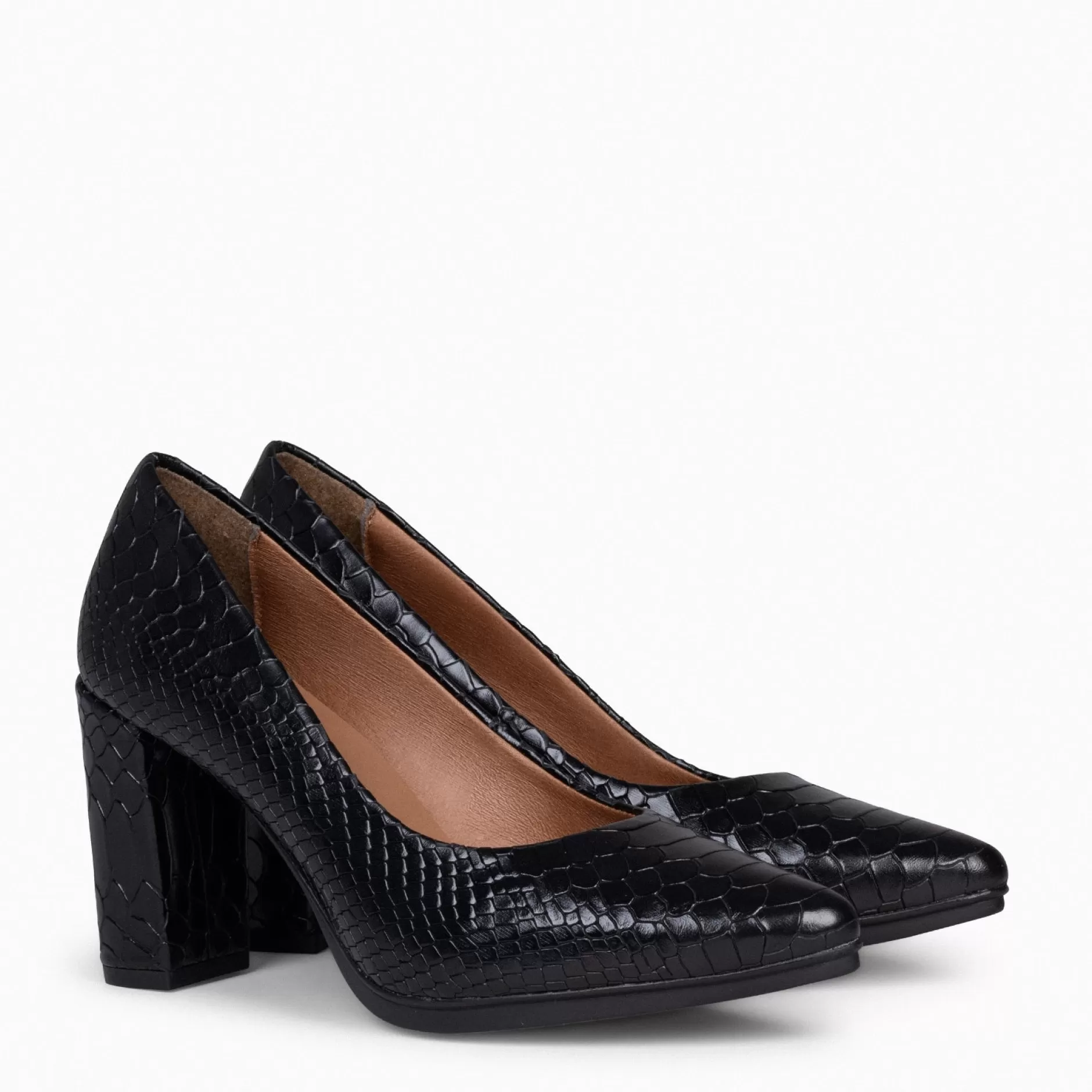 miMaO Zapatos De Fiesta<Urban Sauvage - Zapatos De Salon Con Textura De Serpiente Negro