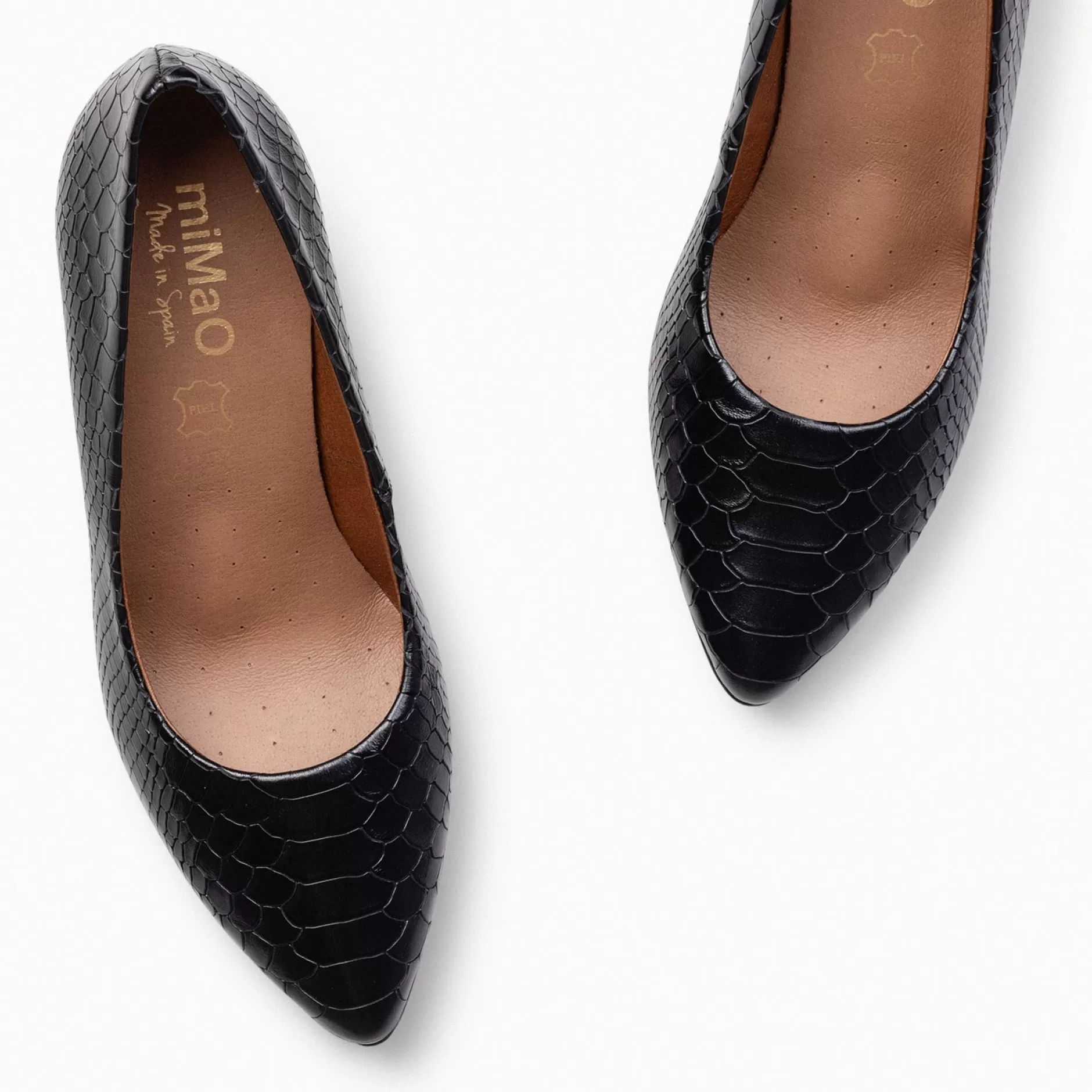 miMaO Zapatos De Fiesta<Urban Sauvage - Zapatos De Salon Con Textura De Serpiente Negro
