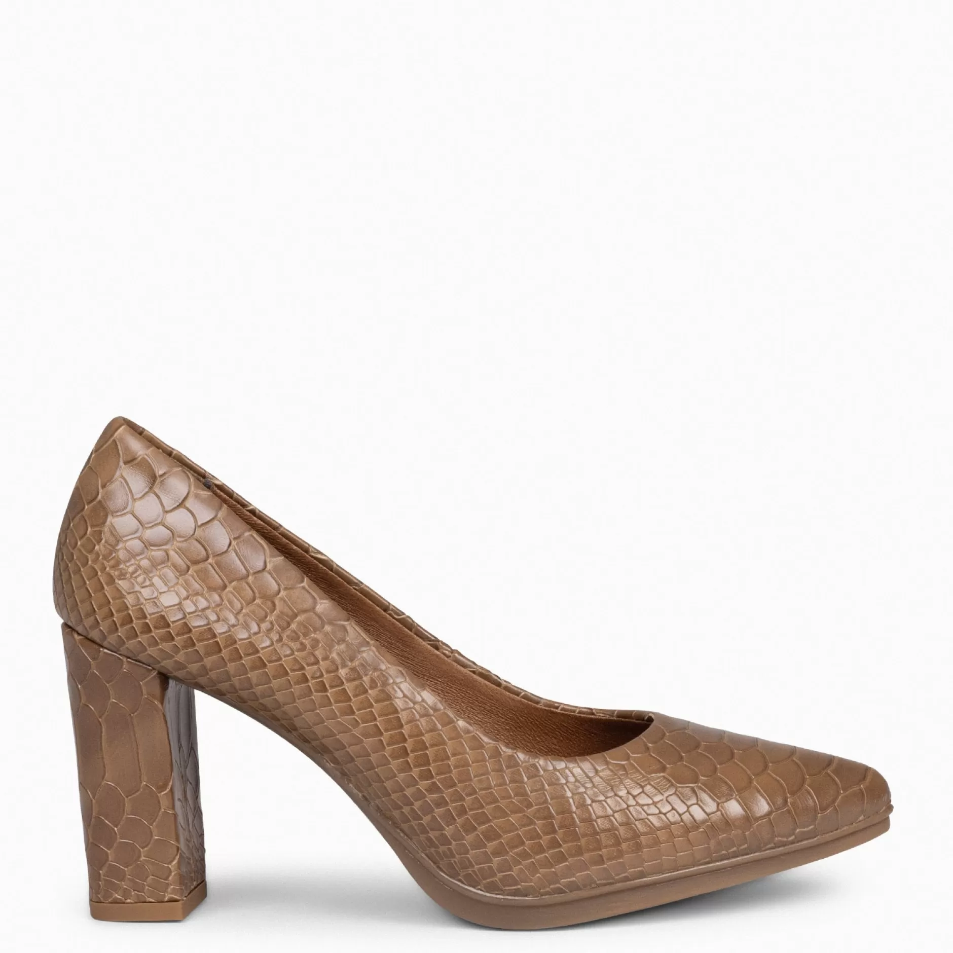 miMaO Zapatos De Fiesta<Urban Sauvage - Zapatos De Salon Con Textura De Serpiente Taupe
