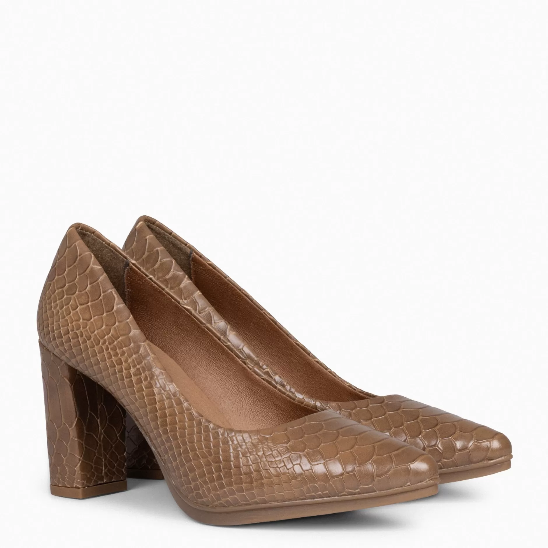 miMaO Zapatos De Fiesta<Urban Sauvage - Zapatos De Salon Con Textura De Serpiente Taupe