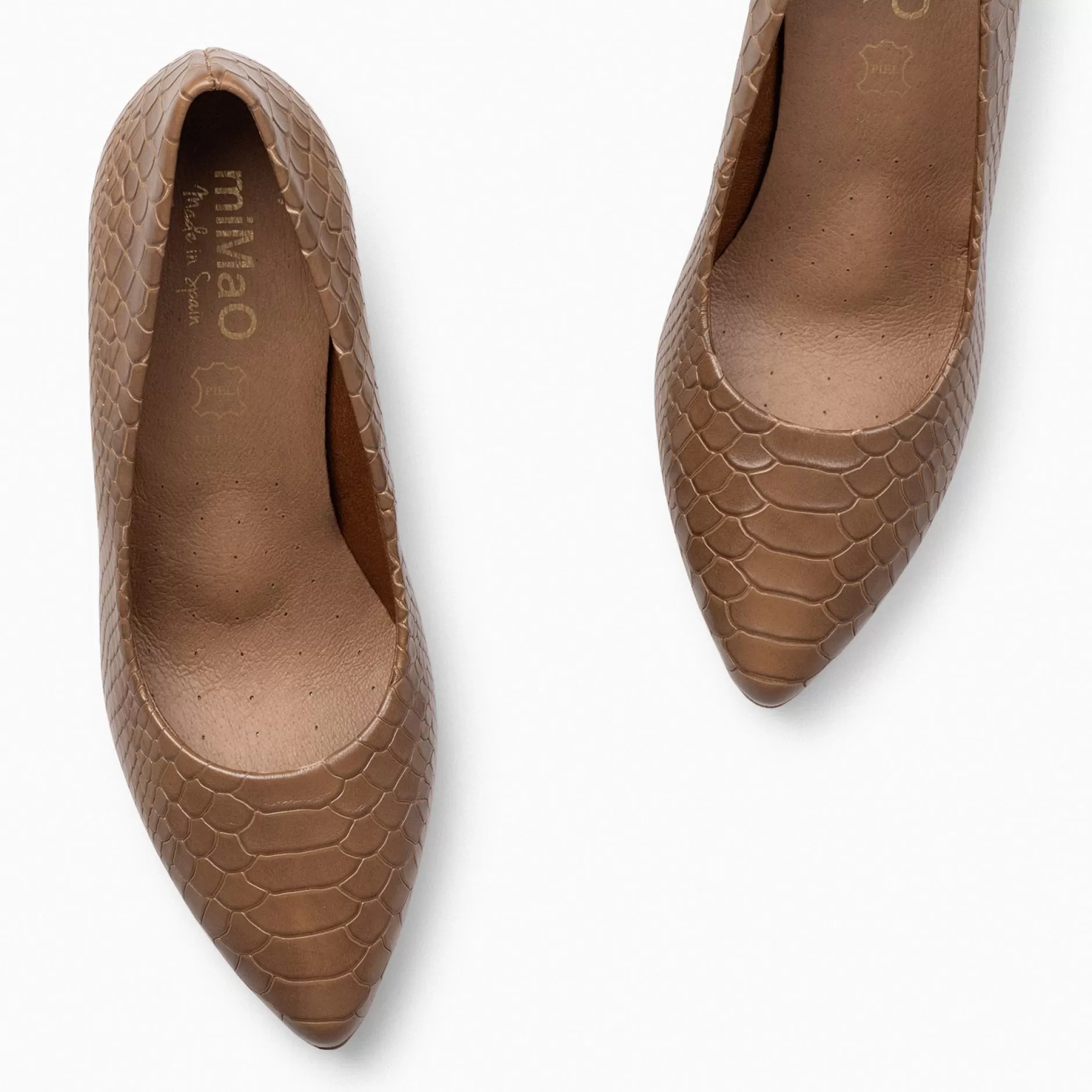 miMaO Zapatos De Fiesta<Urban Sauvage - Zapatos De Salon Con Textura De Serpiente Taupe