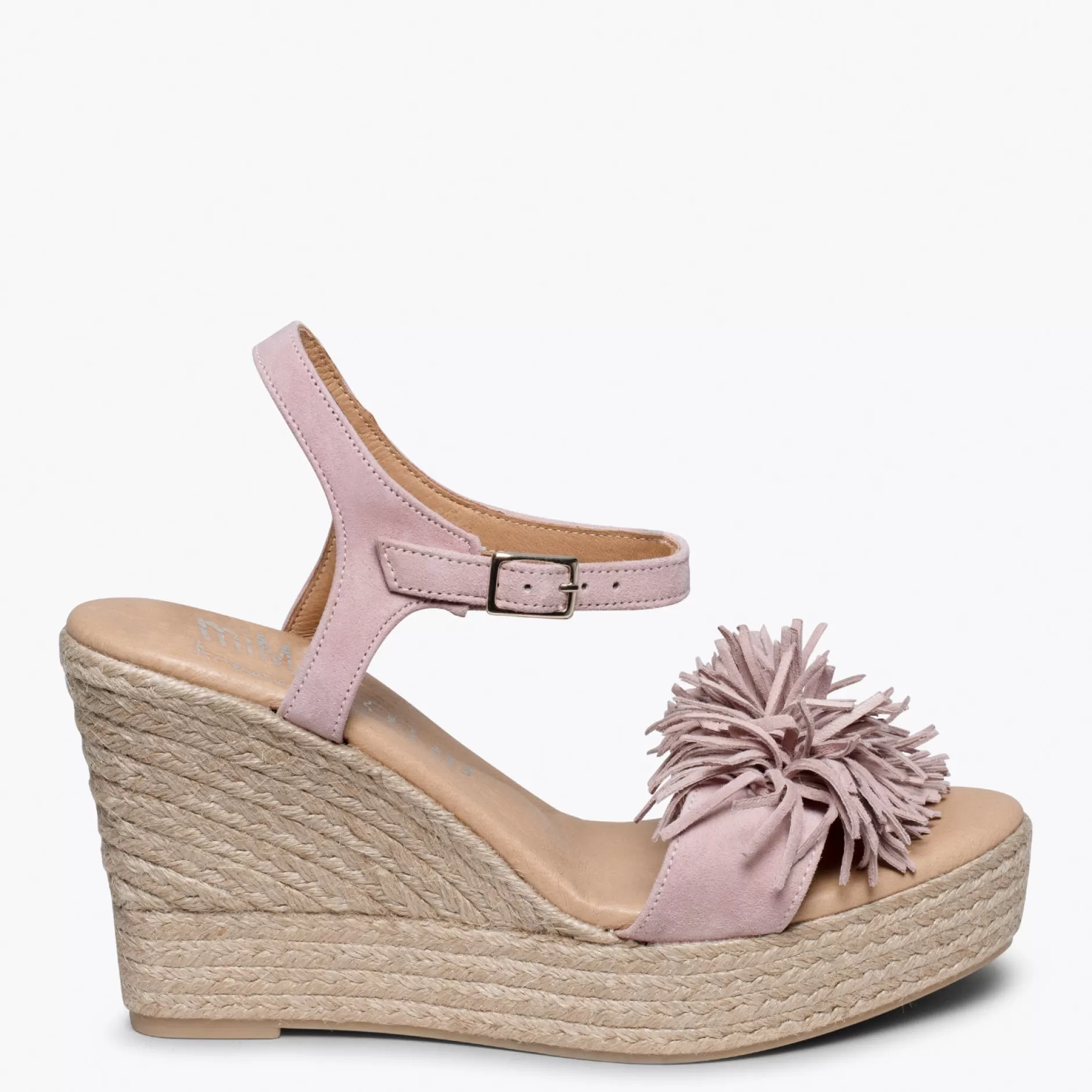 miMaO Esparto Y Alpargatas<Zahara Cuna De Esparto Con Plataforma Y Flecos Rosa