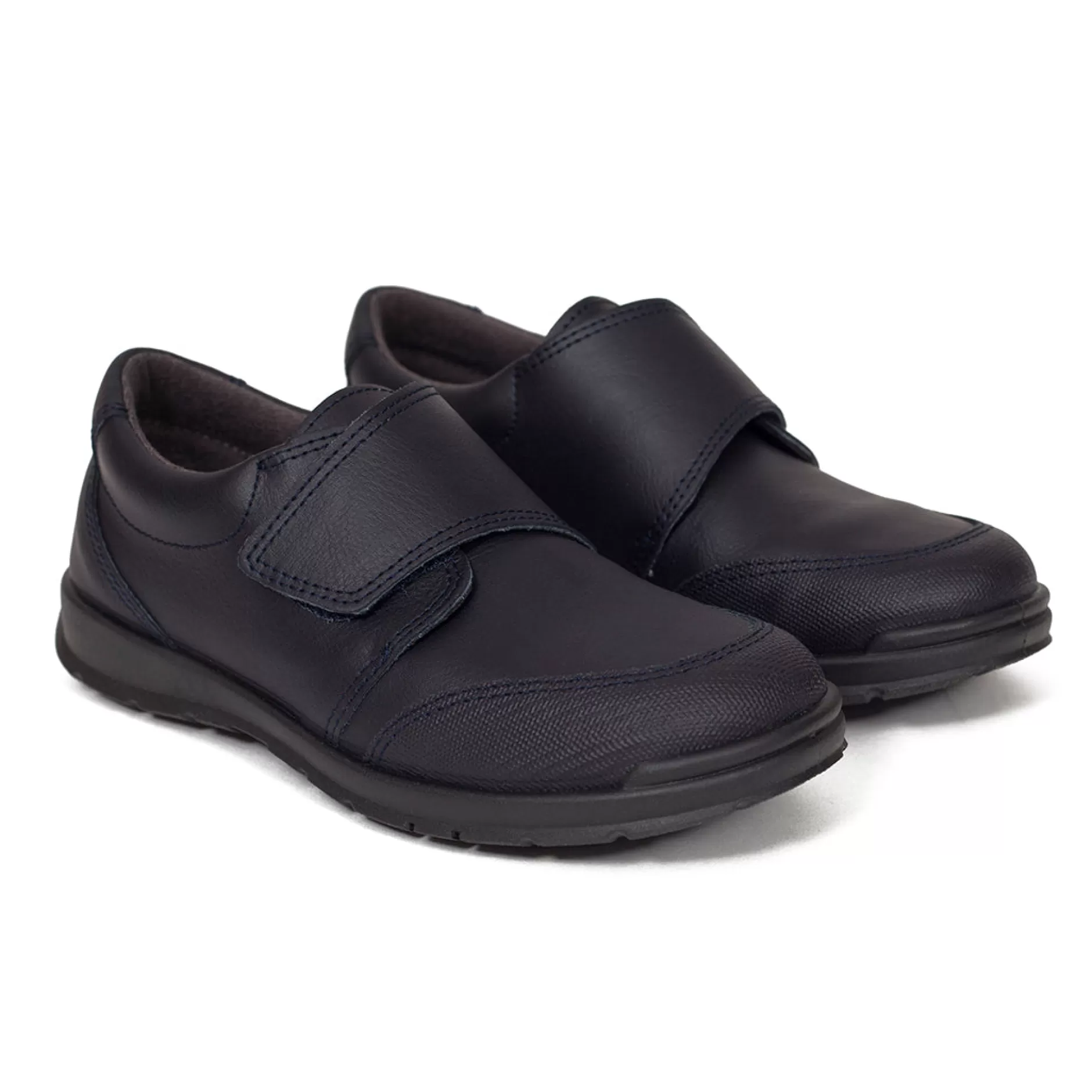 miMaO Zapato<Zapatos Colegiales Niños Clasico De Velcro En Piel Azul Marino