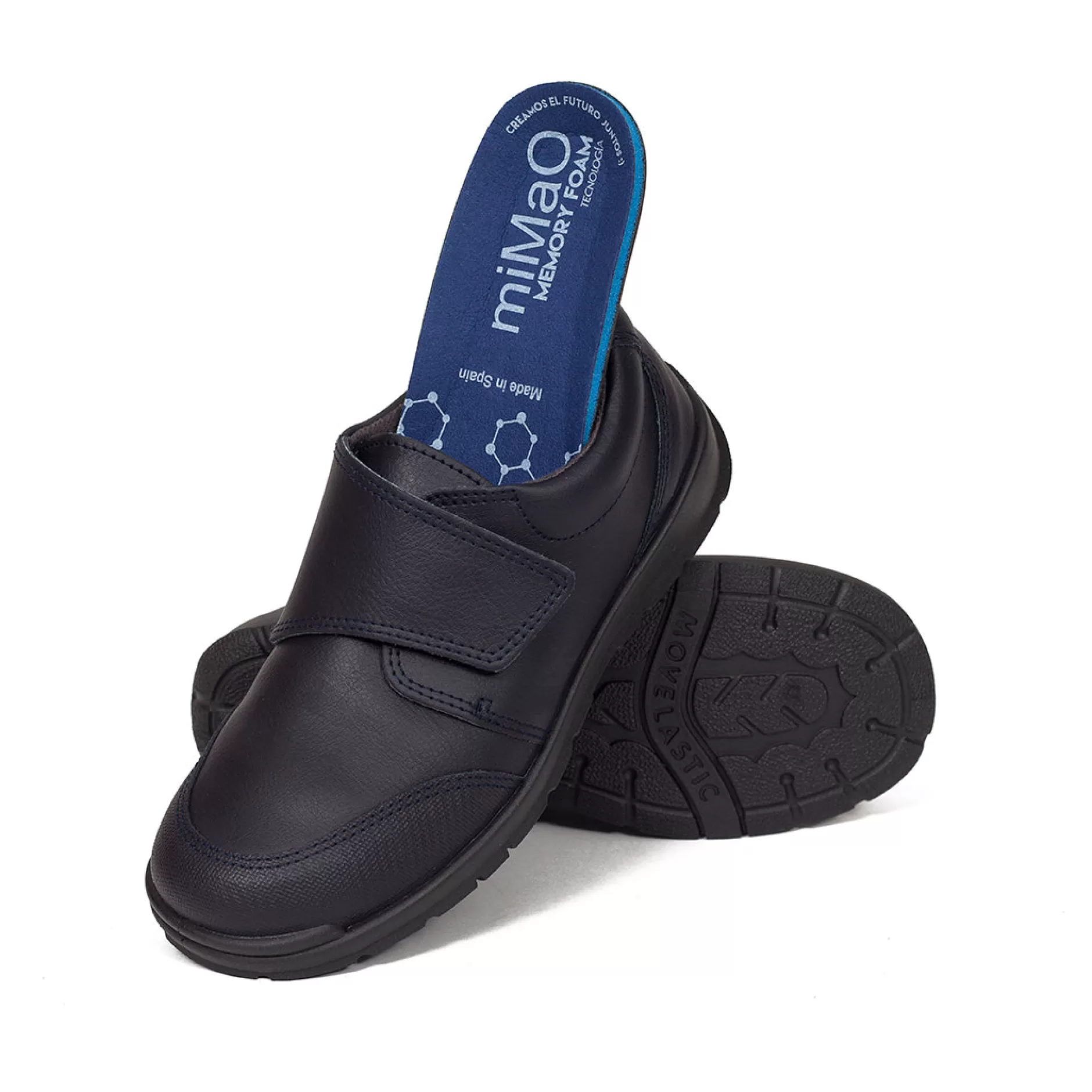 miMaO Zapato<Zapatos Colegiales Niños Clasico De Velcro En Piel Azul Marino