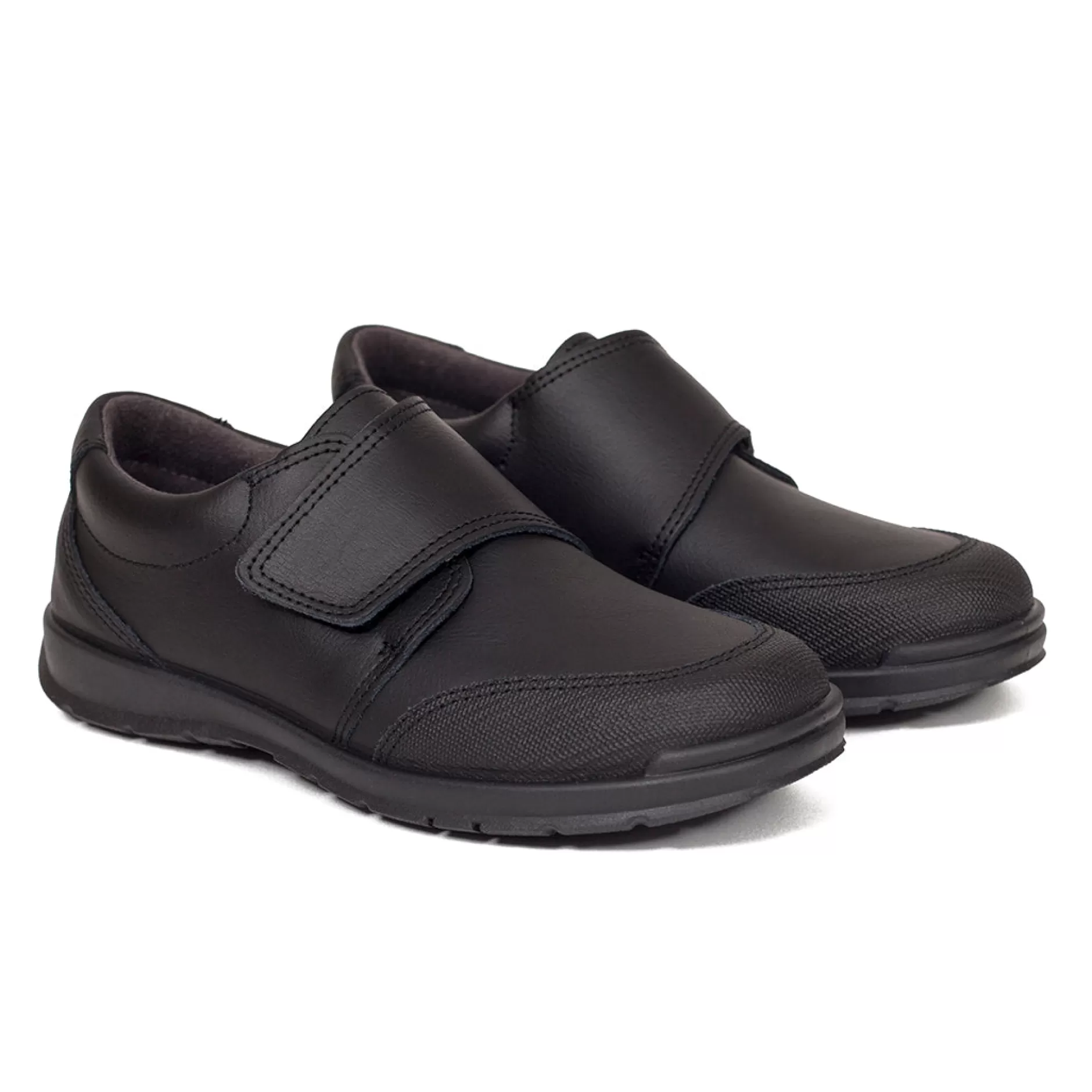 miMaO Zapato<Zapatos Colegiales Niños Clasico De Velcro En Piel Negro